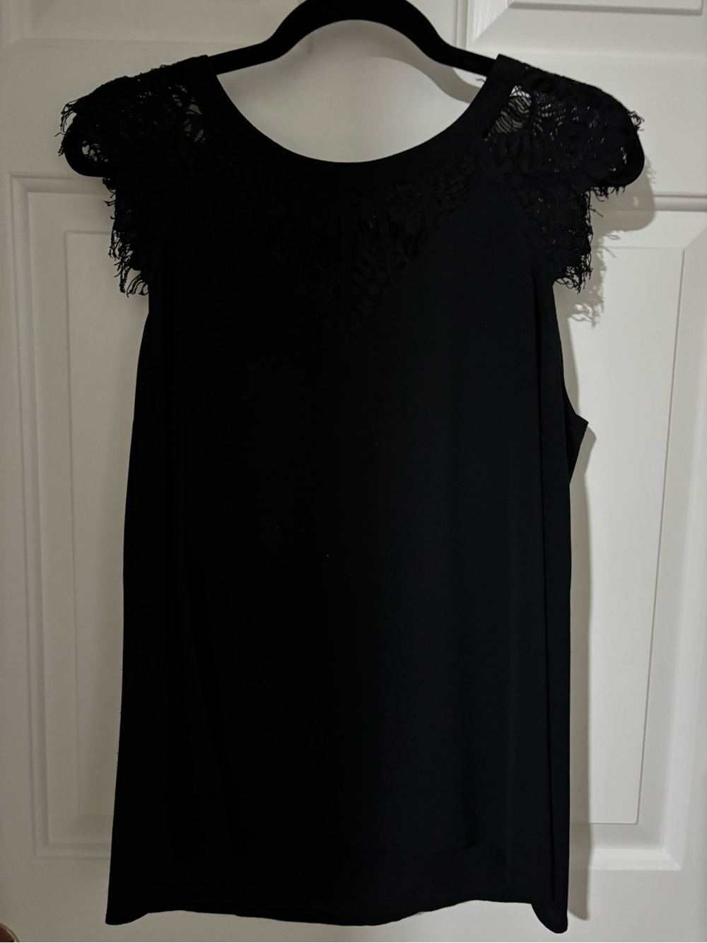 Brixon Ivy Black Lace-Trim Sleeveless Blouse